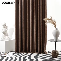 lozujoju solid color curtain fabric modern pleated craft blackout fabric home curtain punch hook for living room bedroom