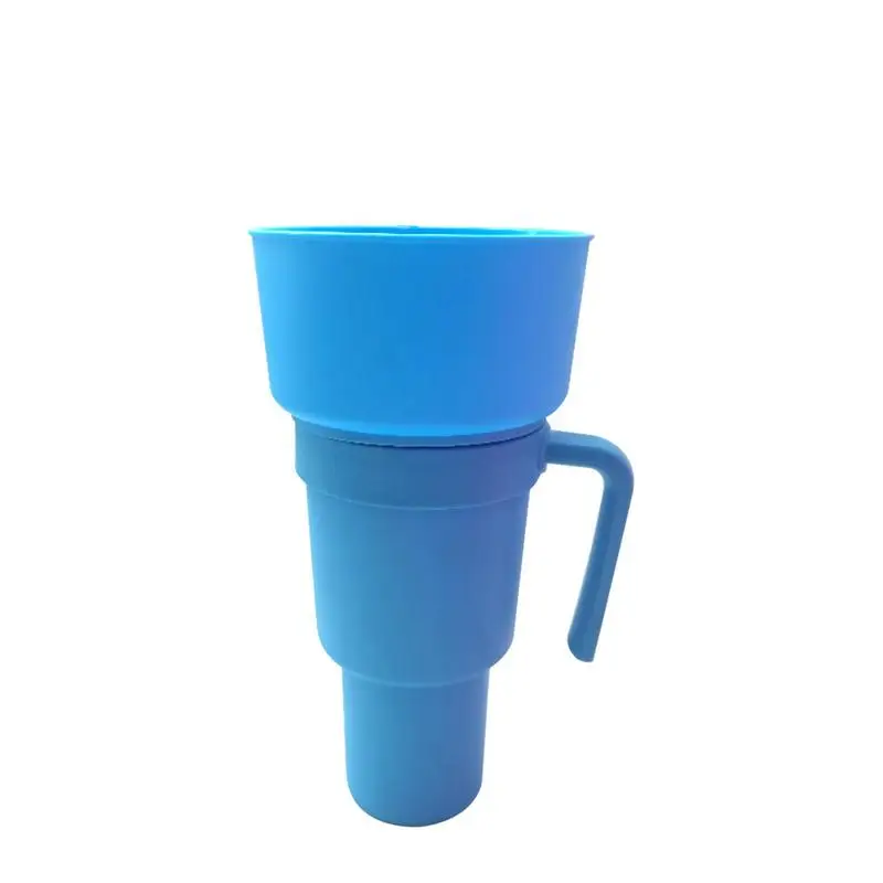 

Popcorn Snack Cup 2-in-1 Snack Popcorn Drink Cup Straw Bucket Heat-Resistant Snack Containers For Travel Park Theater Cinema