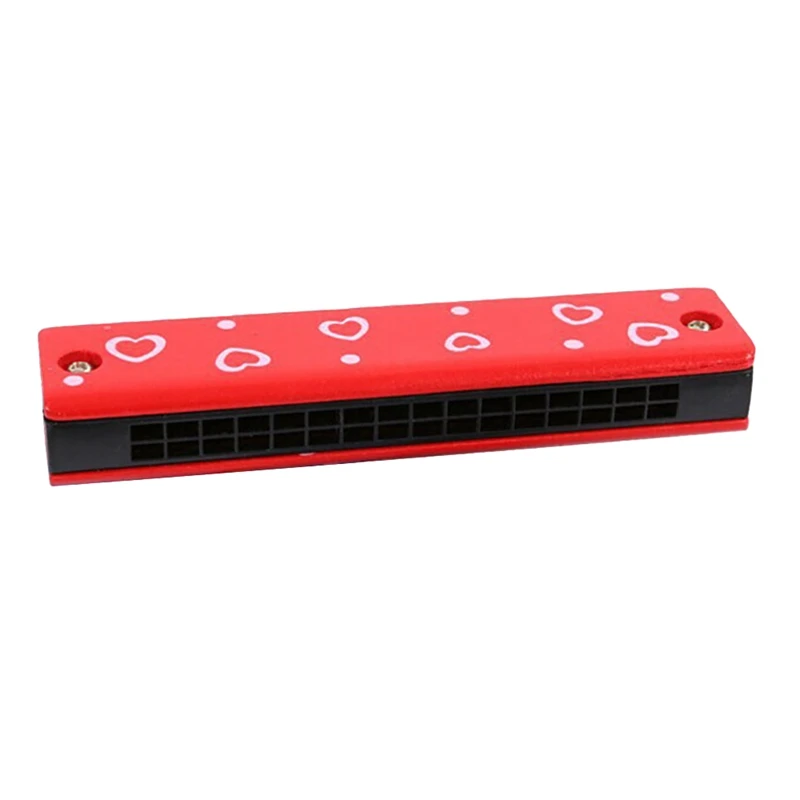 Wooden Painted Toy Musical Instrument Play16 Hole Harmonica Wooden Musical Instrument Toy For Kids Best Gift