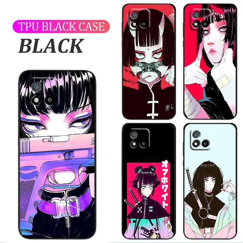 

Vinne Art Girl Anime Cover For OPPO A74 A72 A53 Reno 7 6 5 4 2 Find X3 X2 Z Lite Neo Pro Plus SE Black Phone Case