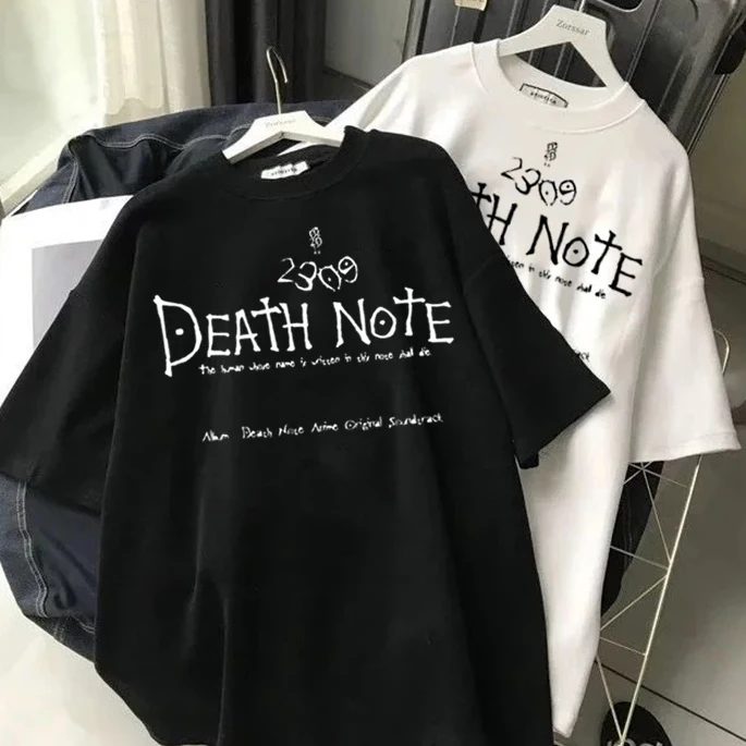 Japanese Anime Death Note T Shirt Men Cartoon Collection Genshin Impact T-shirt Demon Slayer Attack on Titan Graphic Tees Male