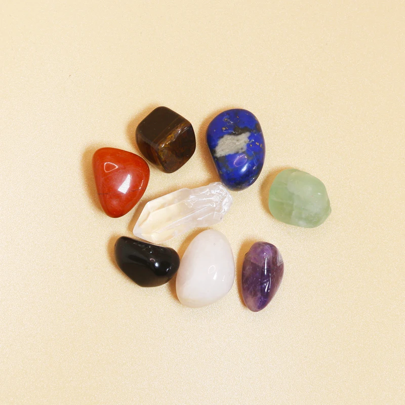 8шт Рейки Лечение Натуральный камень Аметист Розовый Красный Джаспер Кристаллы