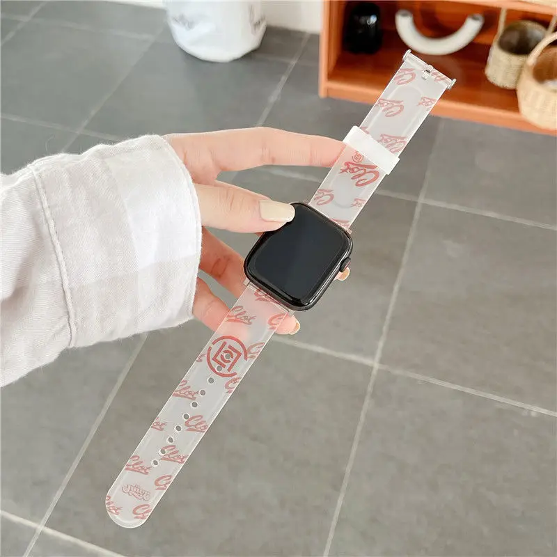 

Transparent Silk Fashion Strap for Apple Watch Band 44mm 42mm 40mm Slender Watchband Bracelet Correa iWatch Serie3 4 5 SE 6 38mm