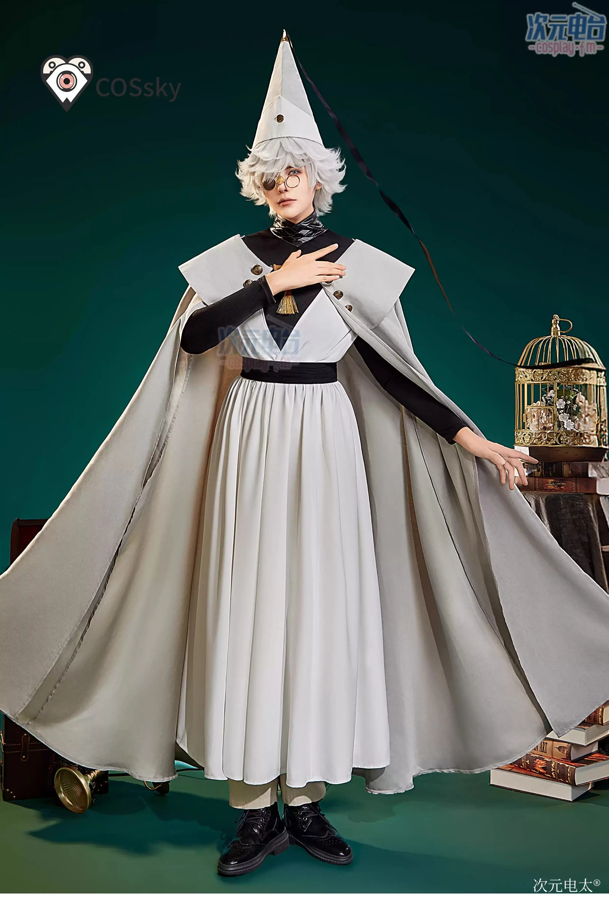 Фото Костюм Qifrey для косплея: Аниме-костюм ведьмы из Atelier, парик, плащ, полный комплект для Хэллоуина и карнавала, высококачественное платье №3
