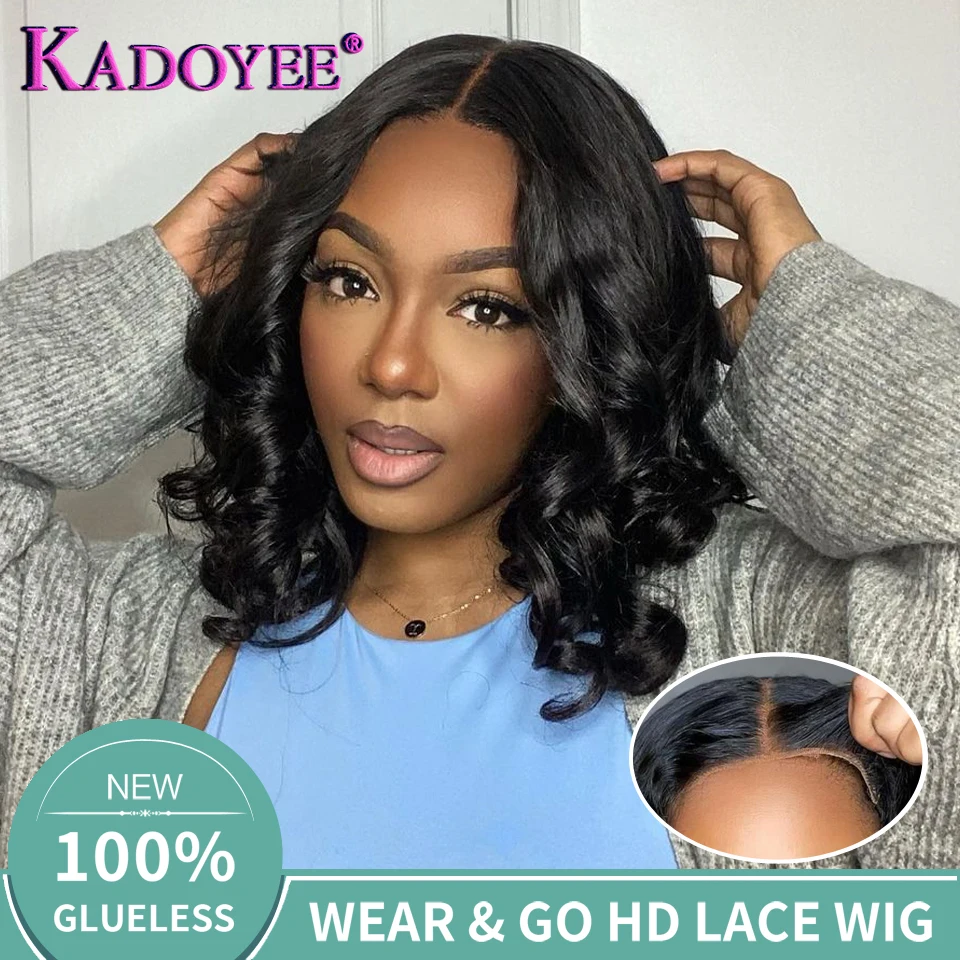 

Glueless Body Wave Bob Wig HD 4x4 Lace Closure Wig for Black Women Bob Hair Wig Human Hair Ready To Wear Pre Plucked Ready To Go