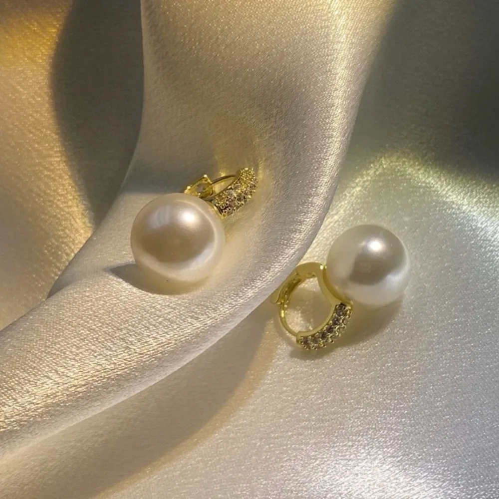 

Genuine 925 Silver Natural Hoops Pearl Piercing Cute Earrings for Women's Bride Wedding Party Luxury Bijouterie Free Shipping