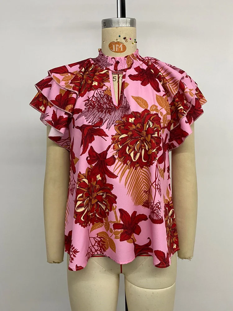 Женская блузка с цветочным принтом Benuynffy свободная Повседневная Блузка в стиле