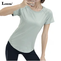 womens quick drying short sleeve yoga t shirt breathable reflective sports running comfortable outdoor ladies fitness workout