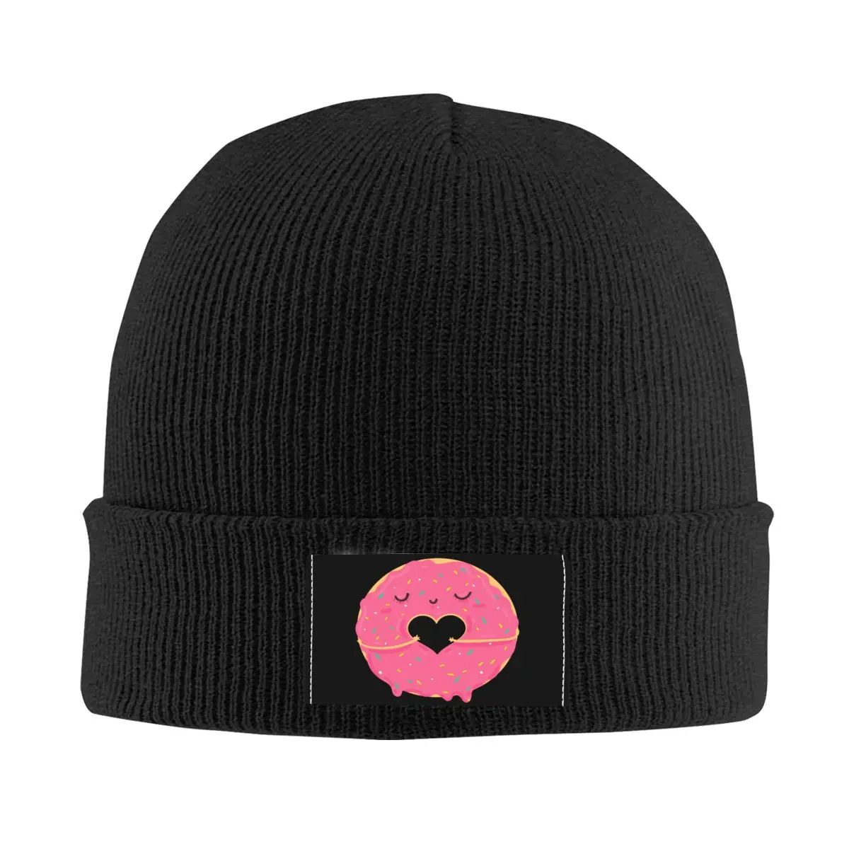 

Donut With A Mouth Bite Beanie Cap Winter Warm Bonnet Femme Knit Hats Cool Outdoor Doughnut Skullies Beanies Hats For Men Women