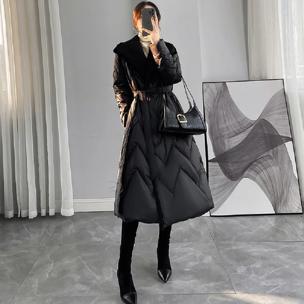 

Женский зимний теплый, плотный классический модный пуховик