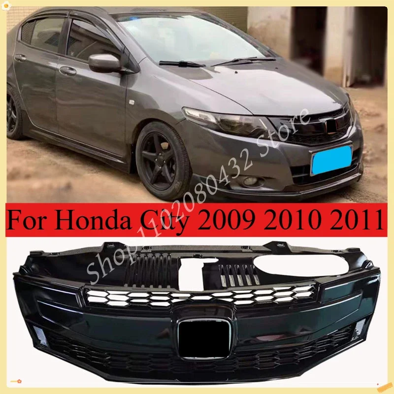 Глянцевые черные решетки радиатора для Honda City 2009 2010 2011 модифицированные бамперы
