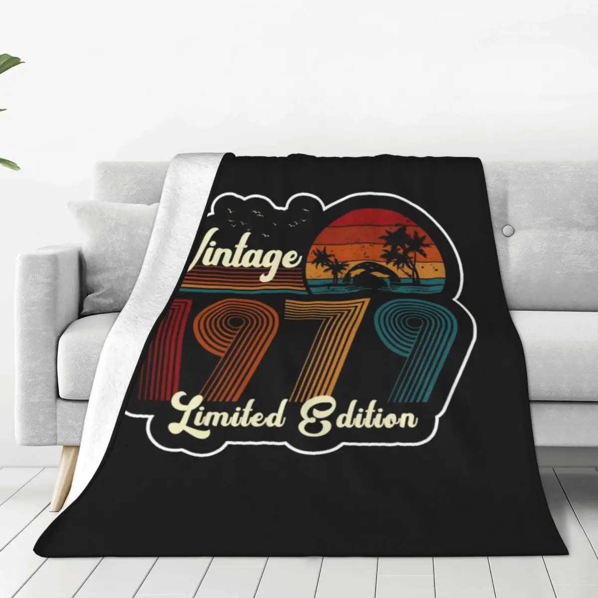 

Vintage 1979 bed kids bedspread upholstery sofa blanket Minimalistic color design the creative microfiber Anti-pilling washable