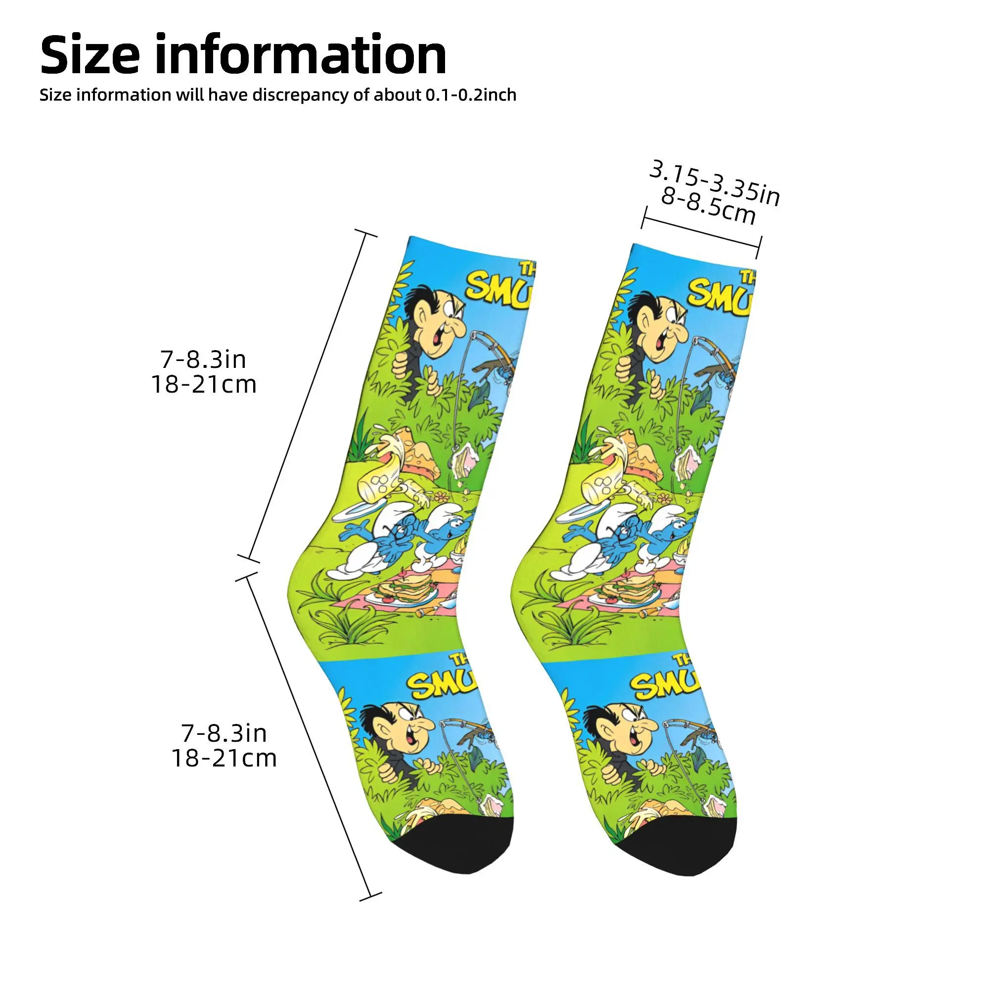 Новые мужские носки Harajuku The S-Smurfs синие с героями мультфильмов аниме 90-х годов