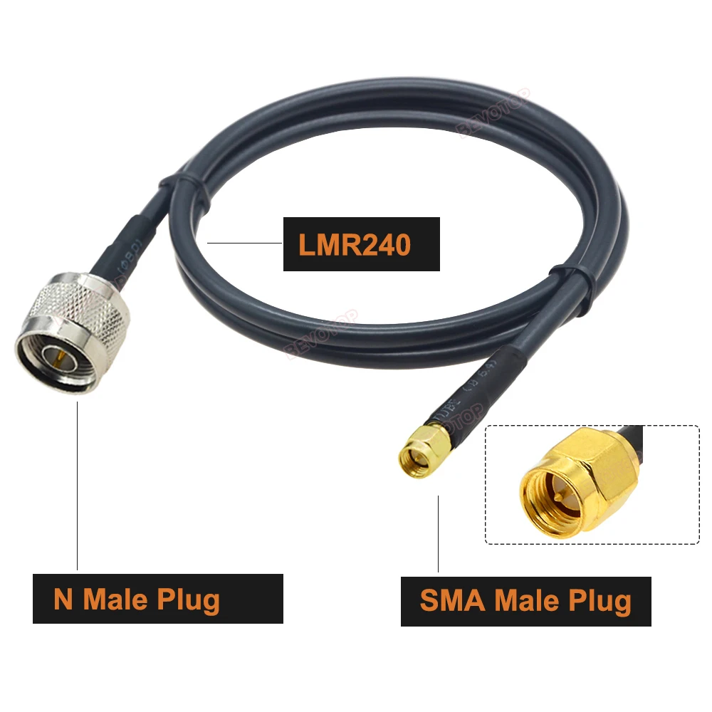 

Кабель LMR240 со штекером SMA и штекером N, мужской телефон 50 Ом 50-4, радиочастотный коаксиальный джемпер, 4G, стандартный LTE, Удлинительный шнур 50 см ~ 50 м
