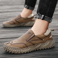 fashion flats mens genuine leather casual breathable moccasins slip on comfortable sneakers shoes for man rubber hot new