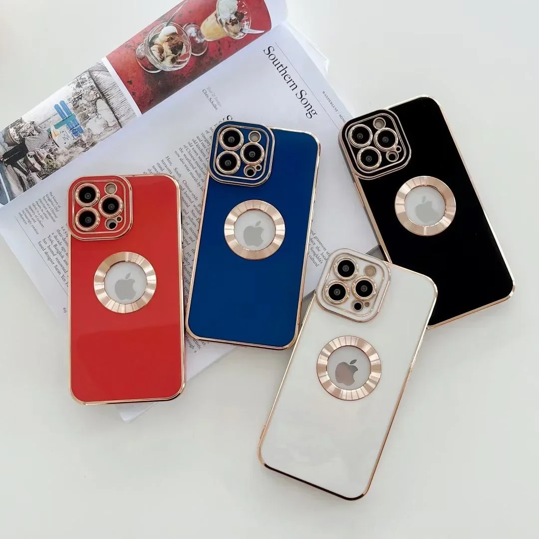 

Luxury Smartphone Case Electroplating Solid Color CD Pattern Hollow For iPhone 13 12 11 Pro Max Shockproof Mobile Phone Case
