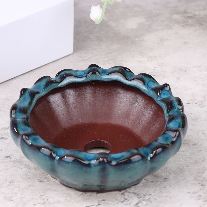 

1Pcs Purple Sand Flower Pot Breathable Stoneware Bonsai Pots With Holes Plant Pot Planter Home Decor