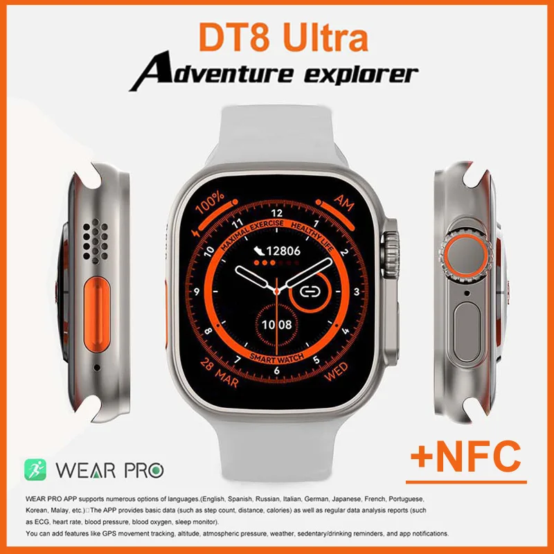 

NFC Smart Watch Seires 8 Ultra 2.0 Inch Screen Smartwatch Men Women Body Temperature Measurement Fitness Tracker Sports Watches