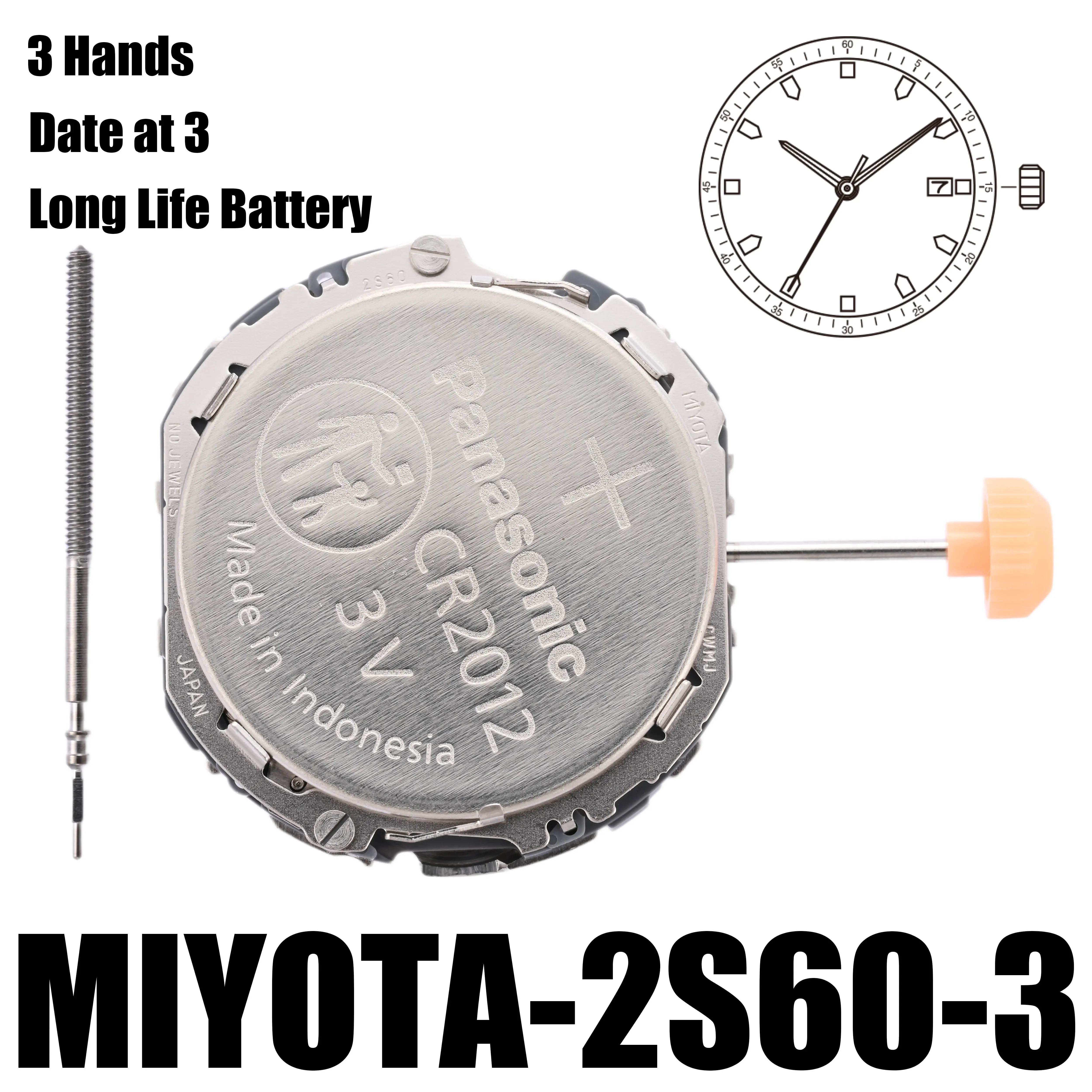 Механизм для часов Miyota 2S60-3 3 стрелки