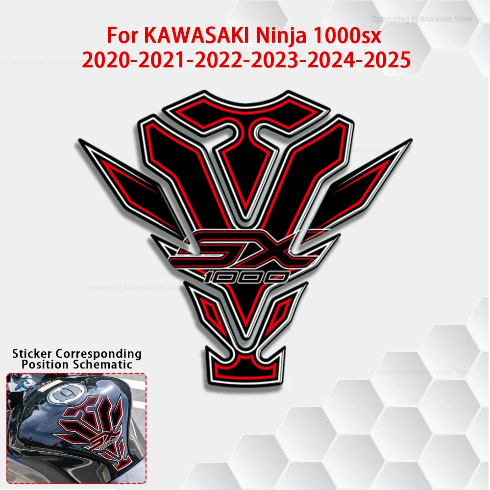 Для Kawasaki Z1000 SX 2020-22023 2022 ninja 1000 3D гелевая наклейка на топливный бак, накладка на топливный бак, защитная наклейка для мотоцикла