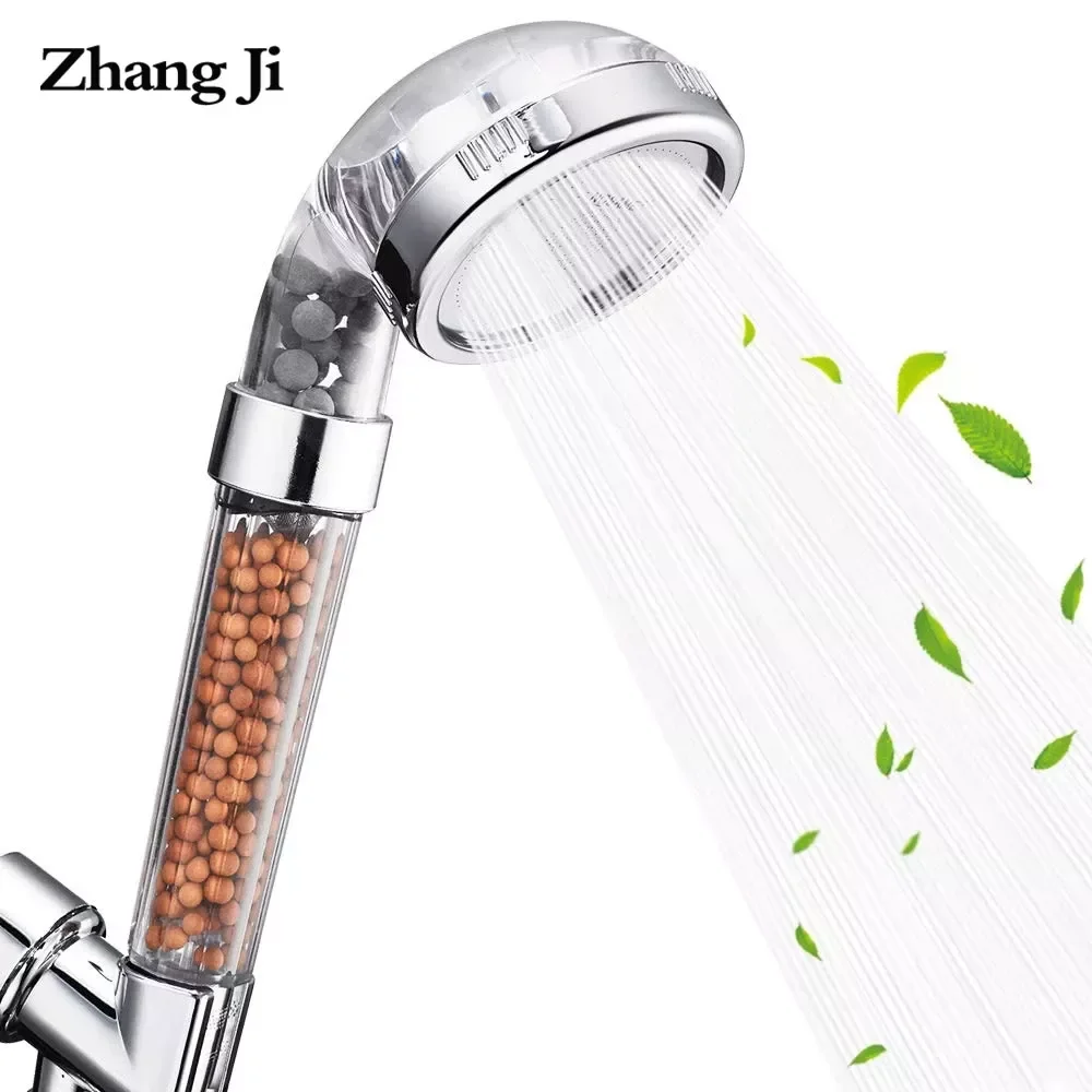 

NEW2022 ZhangJi Shower Head 80 mm Super Large Panel SPA Water Saving Filter Anion Handheld High Pressure ABS High Quality And D