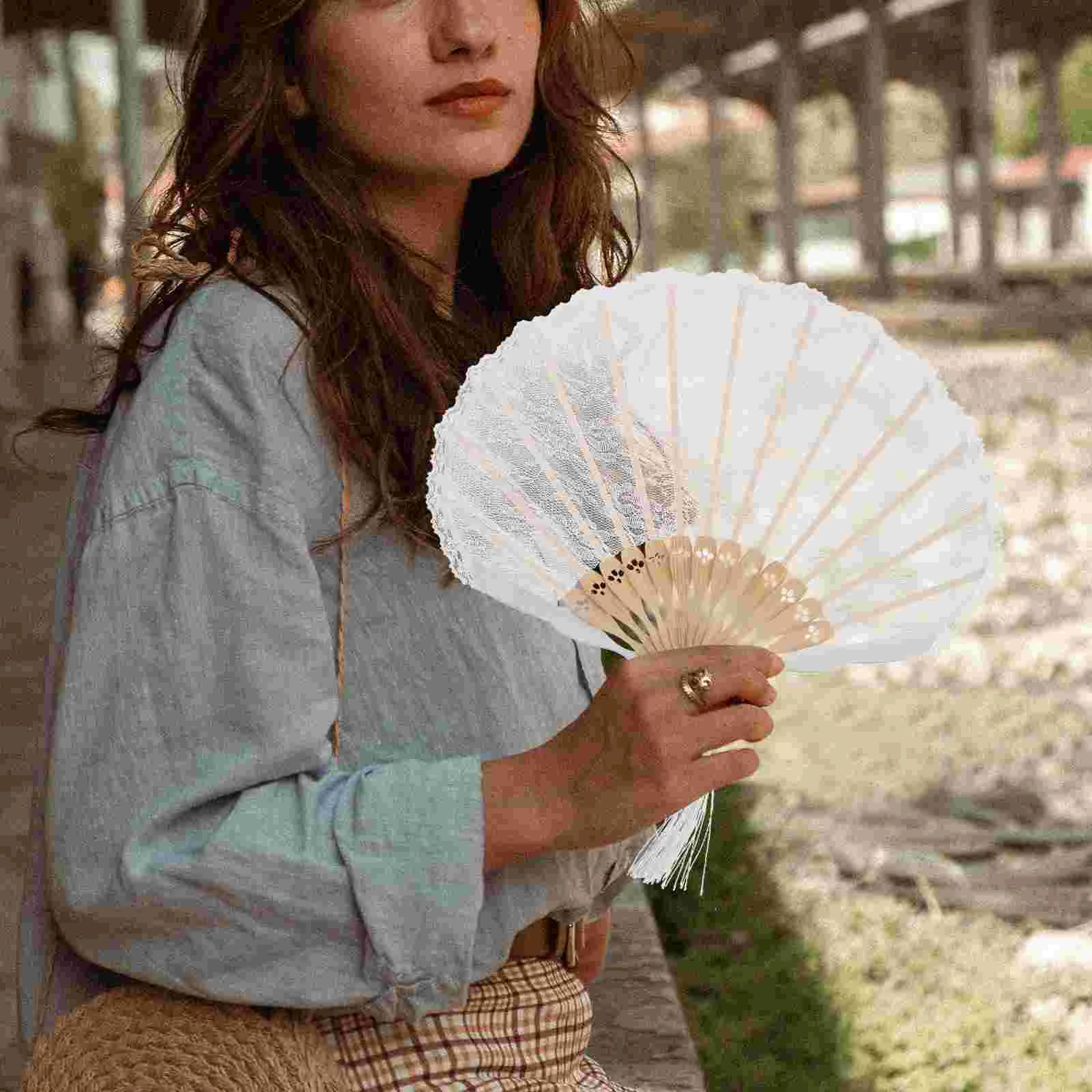 

Vintage Lace Folding Fan Women Hand Fan Decorative Hand Holding Fan Wedding Decor
