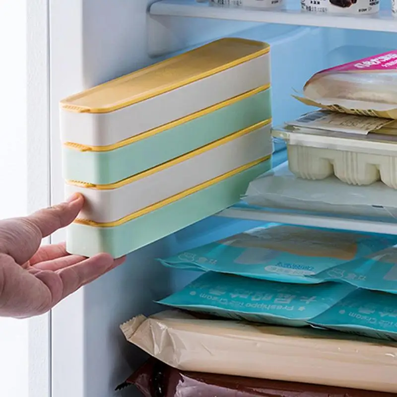 

Reusable 6 Grids Silicone Ice Cube Trays With Lid Easy-Release DIY Fruits Stackable Ice Cube Molds For Coffee Cocktail Freezer