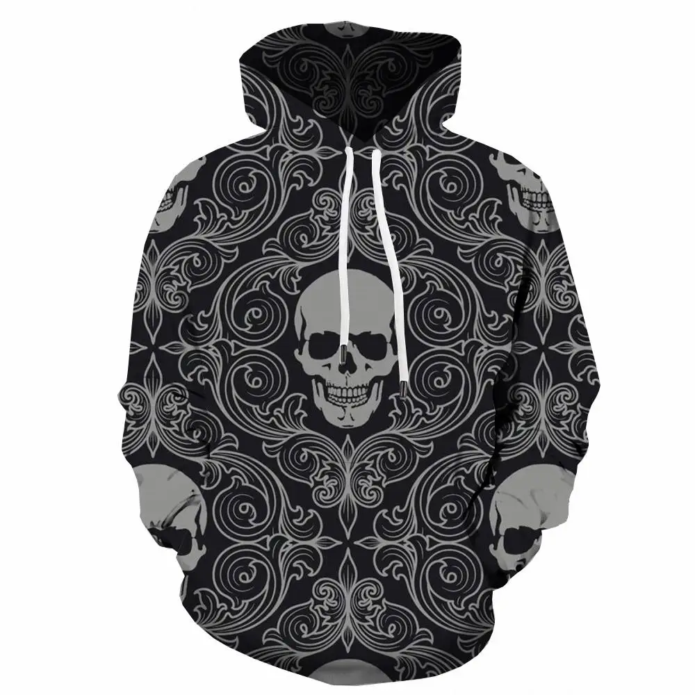 

Мужская толстовка с капюшоном, с 3D-принтом черепа