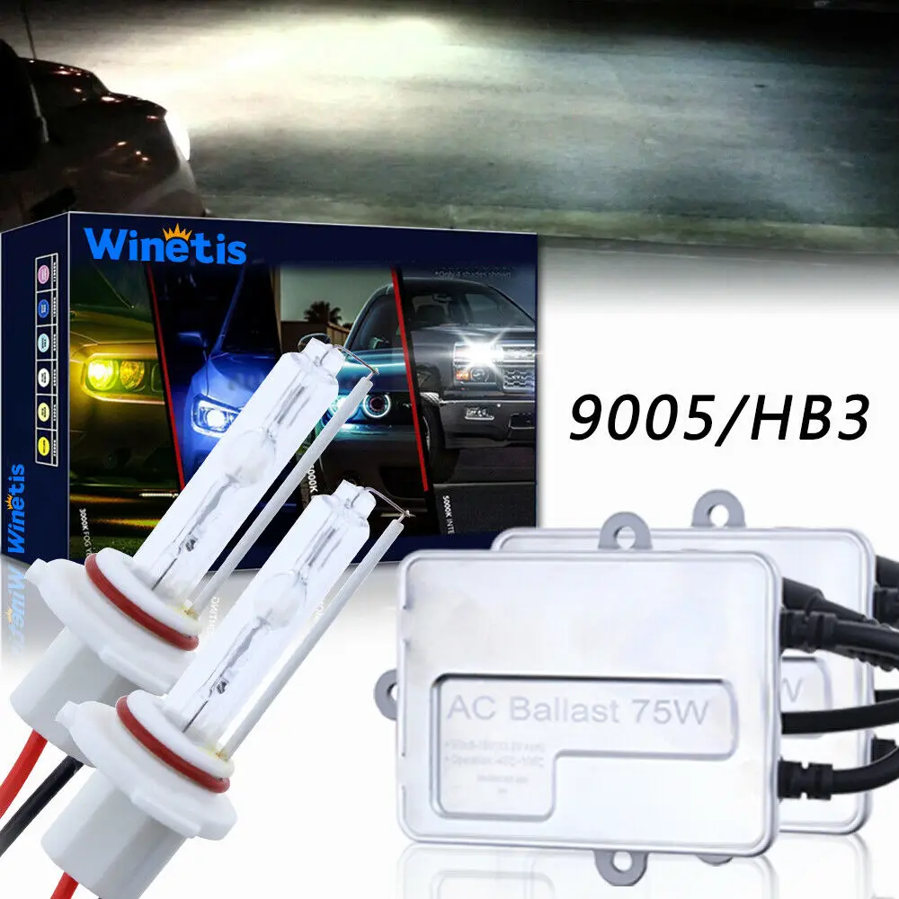 

75W 9005 Hid Headlight Bulb Conversion Kit High Beam 5000K Oem White Bright