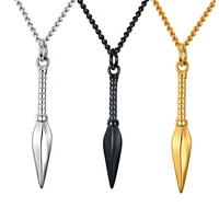 stainless steel spear pendant necklace for men women chain punk jewelry gift