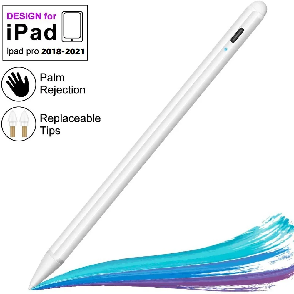 

1,5 мм Тонкий F Перо стилус отвода пальмы емкостный карандаш для iPad 7/8/Mini 5/Pro 11 & 12,9 ''/Air 3rd/4th