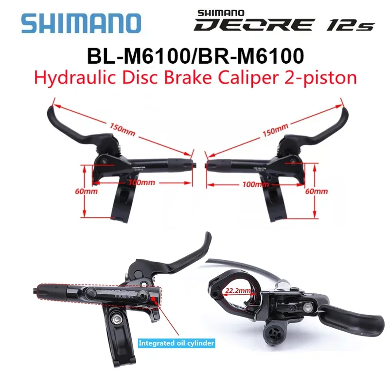 Гидравлический дисковый тормоз SHIMANO DEORE M6100 2-поршневой M6120 4-поршневой для горных