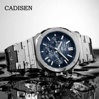 cadisen quartz watch for men 2022 top brand luxury multifunctional chronograph sports men watches vk63 waterproof sapphire clock