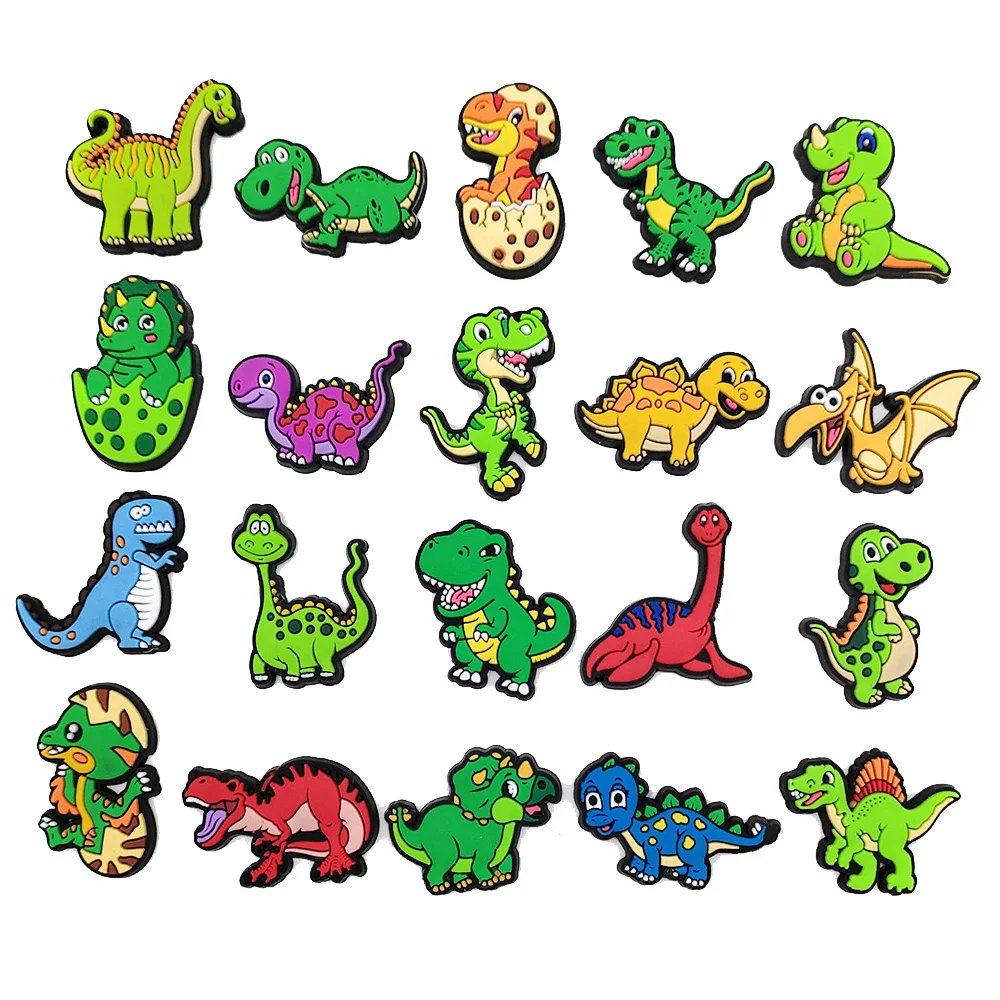9 Sets Of Combination Series Shoe Charms Decoration Buckle Interesting Animal Dinosaur Croc PVC Sandals Accessories kids Gifts images - 6