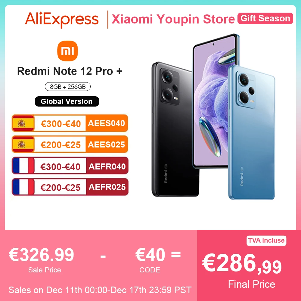 Xiaomi-Smartphone Redmi Note 12 Pro Plus, versión Global, 5G, 8GB, 256GB, NFC, 200MP, Pantalla AMOLED de 6,67 pulgadas, 5000mAh, 120W, hipercarga