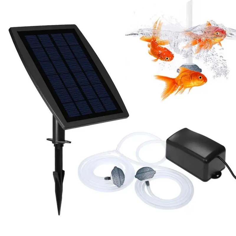 

Aquarium Pump 2.5W Water Pump For Fish Tank Whisper Air Pump Ensures Even Air Distribution Solar Powered Multiple Modes Can Work