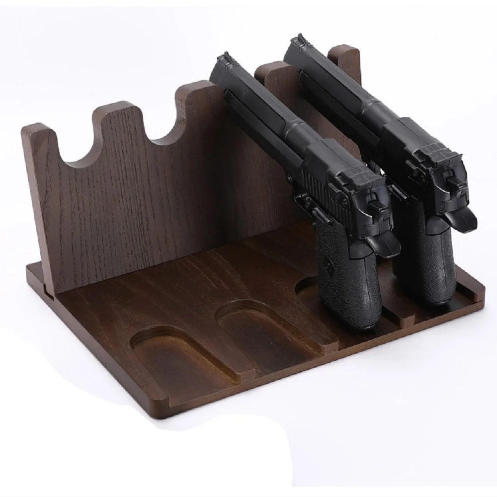

New 4PCS Pistol Rack Solid Wood Storage Rack Pistol Display Rack Holds Four Pistol Pistol Accessories