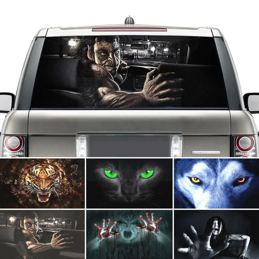 

3d Car Stickers 135*36cm Large Size Rear Windshield Vinyl Way Mesh Stickers Sticker Unique One Stickers Window Decal Film V Q4a5