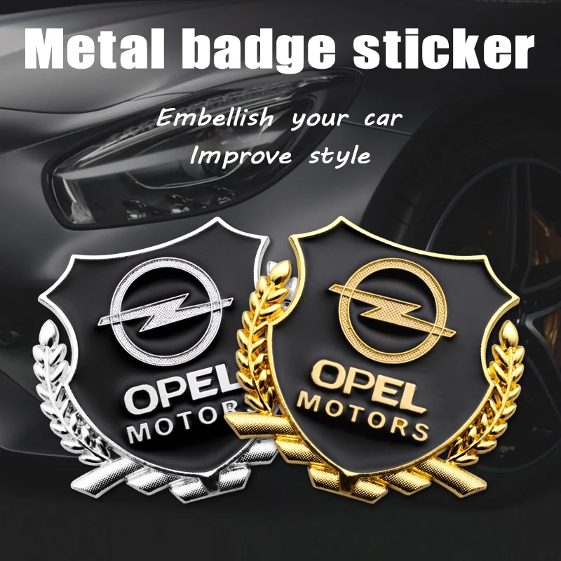 

2PCS Car styling Accessories Side Door Metal Sticker Emblem Badge Decal For Opel Astra H G J Insignia Mokka Zafira Corsa Vectra