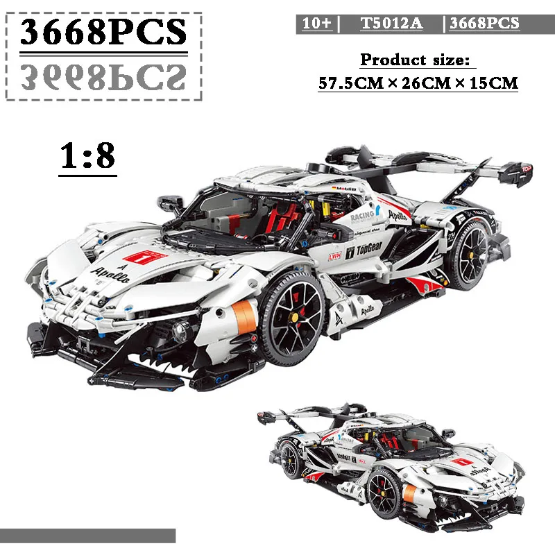 

3668 шт., Детский конструктор «спортивный гоночный автомобиль»