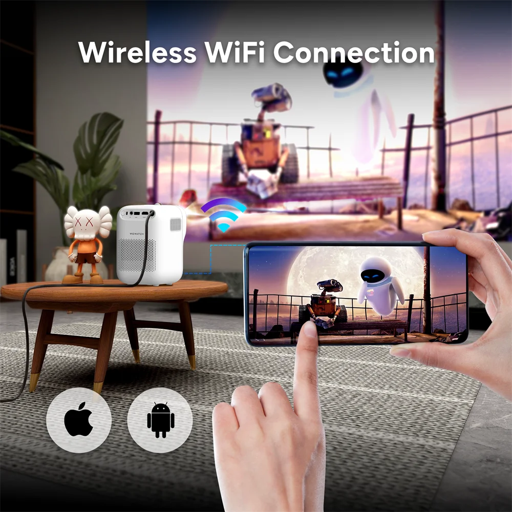 Cena WEWATCH V30 Przenośny Mini Inteligentny Projektor HD Natywny 1080P WiFi Proyector Wbudowany Głośnik Kina Domowego Wideo Projektor Dla Dzieci