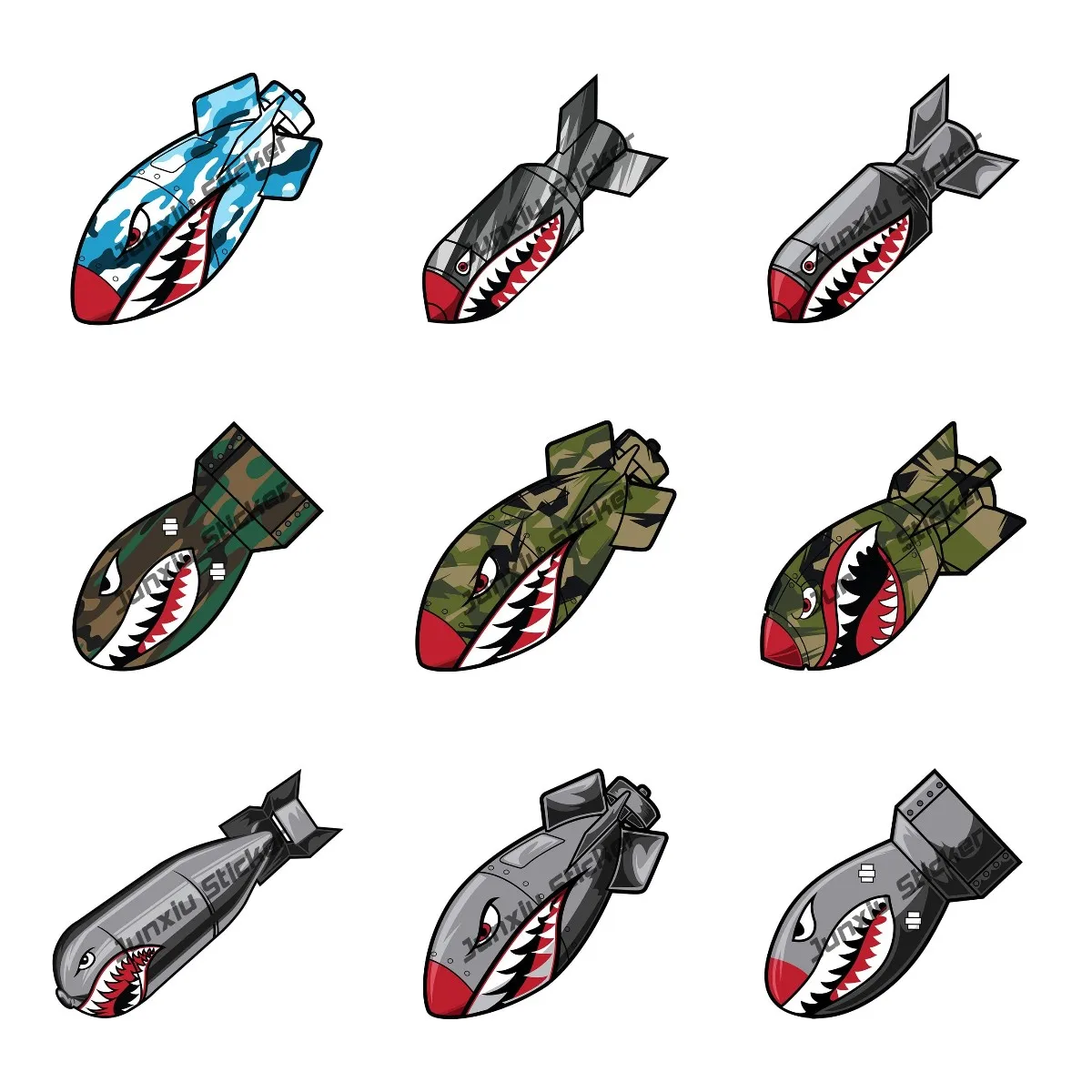 Виниловые наклейки на машину мотоциклетная наклейка бомба летающий тигр акула