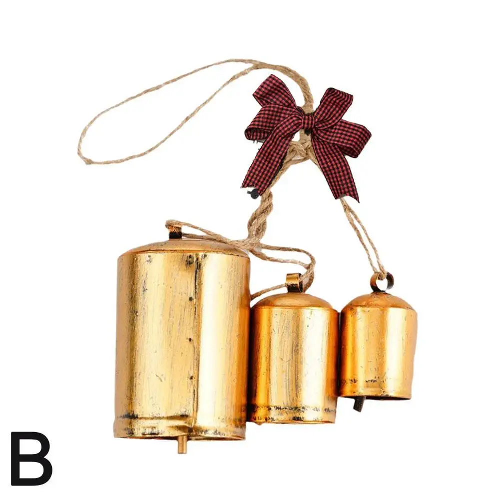 Рождественские колокольчики в деревенском гармонии 3 шт. большие винтажные