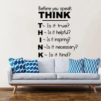 before you speak think quotes wall decals vintage bookshelves stickers removable vinyl school classroom home decor murals hj1499
