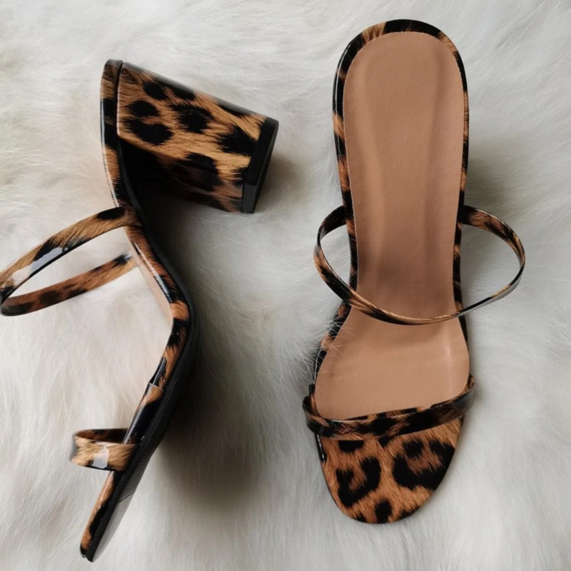 

Brand ZARZ Woman 2022 Shoes High Heels Summer Fashion Square Toe Sexy Outer Wear Muller Sandals And Slippers Women Plus Size 43