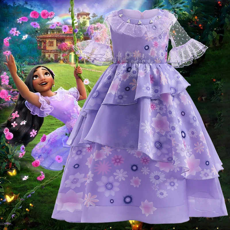

Anime Cosplay Isabella Purple Dress Girls Princess Costume Children Fancy Dress Birthday Halloween Carnival Party Kids Costumes