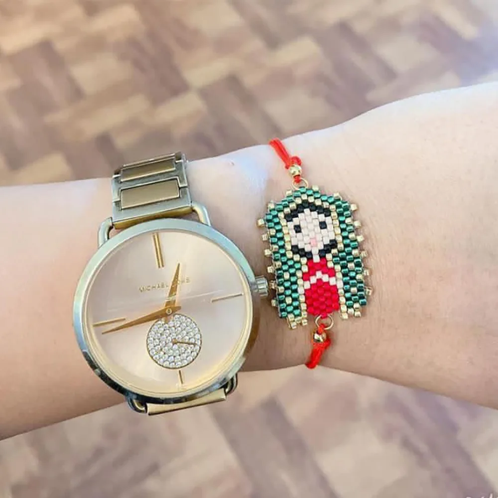 

YD Mexican Ethnic Girl Flag Element Beaded Bracelet Miyuki Rice Beads Jewelry Beads for Bracelet Bridesmaid Gift Earring