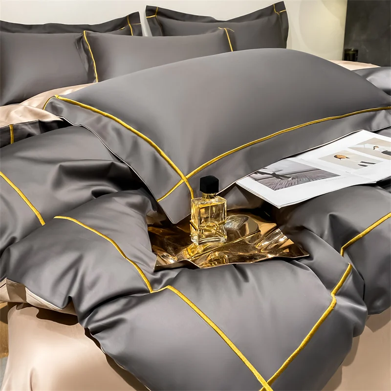 Новый роскошный 600TC вышивка из египетского хлопка Постельные принадлежности