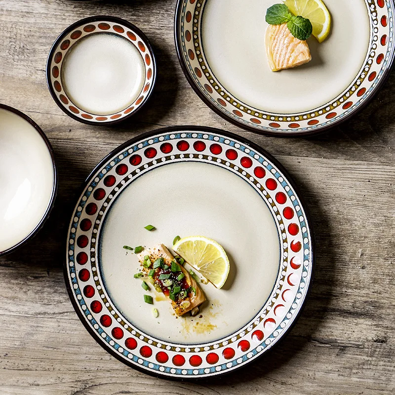 

European Plate Creative Wave Order Tableware Dish Ceramic Fruit Plate Household Salad Deep Plate Big Soup Bowl Rice Bowl