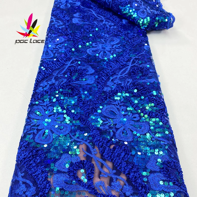 

Mesh Sequin Net lace Fabric Emerald Green Color 2022 Cord Velvet High Quality African Mesh Wedding Good Price for Dress XZNI4470